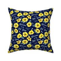 Medium Scale Welcome to the Shit Show Yellow Floral on Navy