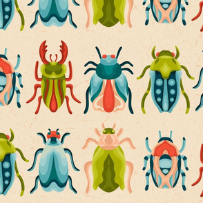 Mid Century Colorful Bugs / Medium Scale