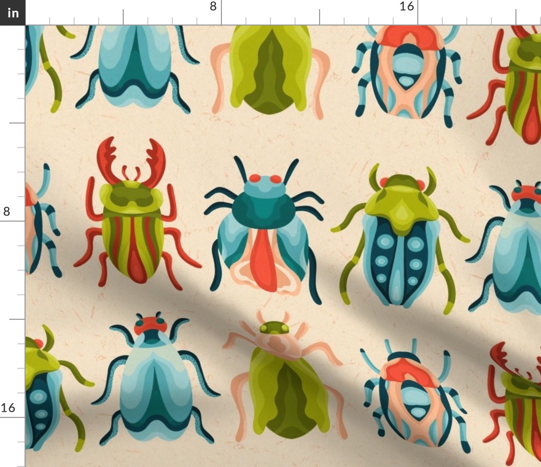 Mid Century Colorful Bugs / Medium Scale