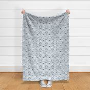 Soft Blue and Navy2 Bloom Ikat