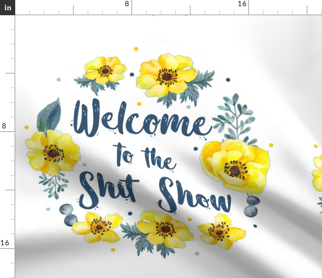 18x18 Panel Welcome to the Shit Show Funny Adult Sweary Humor for DIY Throw Pillow or Cushion Cover