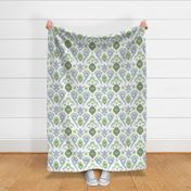 Nina Ikat Soft Blue Greens