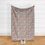 pink floral grey