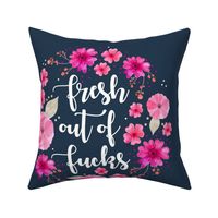 18x18 Panel Fresh Out of Fucks Sarcastic Sweary Adult Humor for DIY Throw Pillow or Cushion Cover
