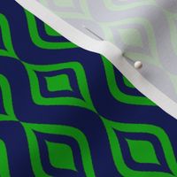 Bigger Scale Ikat Ogee Green on Navy