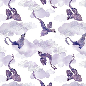 Dragons clouds purple small