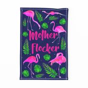 Sweary Fat Quarter Panel for Tea Towel or Wall Art Hanging Mother Flocker Flamingos