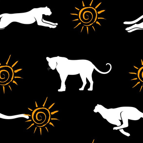 Sun,summer,cats,tigers,cheetah,boho art