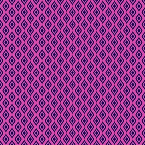 Smaller Scale Ikat Ogee Navy on Hot Pink
