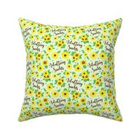 Medium Scale Adulting Sucks Sunflower Floral on Pale Green