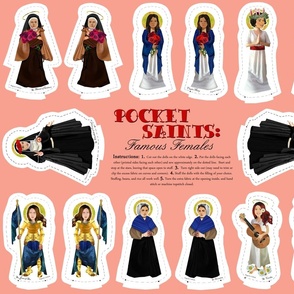 Pocket Saints Plushies : Famous Females 27 x 18 inches
