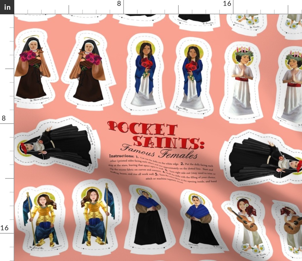 Pocket Saints Plushies : Famous Females 27 x 18 inches