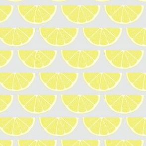Quarter Slice Lemon Light Gray Background- Small Scale