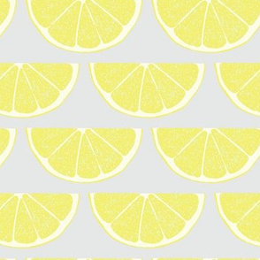 Quarter Slice Lemon Light Gray Background