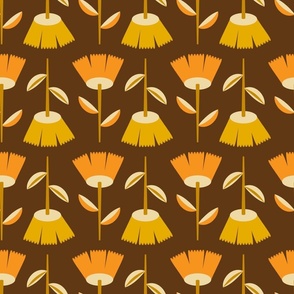 Scandi Flowers // Large Tulips on Brown