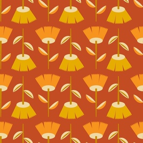 Scandi Flowers // Large Tulips on Red