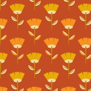 Scandi Flowers // Small Tulips on Red