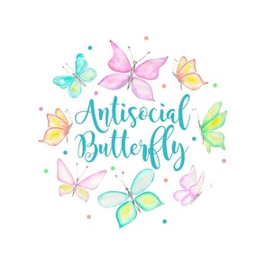 18x18 Panel Antisocial Butterfly for DIY Throw Pillow or Cushion Cover