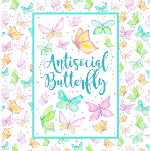 14x18 Panel Antisocial Butterfly for DIY Garden Flag  Small Hand Towel or Wall Hanging