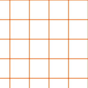 windowpane grid 4" tangerine orange
