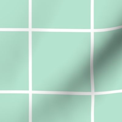 windowpane grid 4" ice mint green reversed