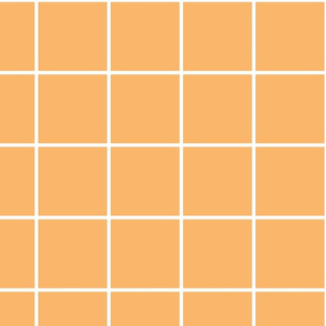 windowpane grid 4" mango orange reversed