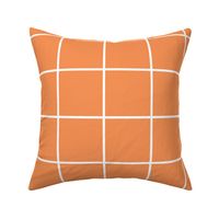 windowpane grid 4" tangerine orange reversed