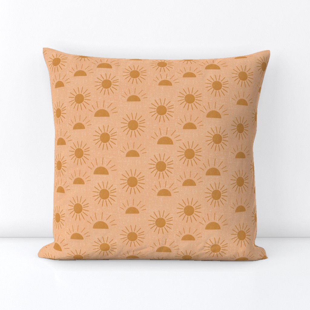 gold sunset peach linen