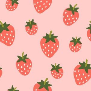 Strawberries on Pale Pink