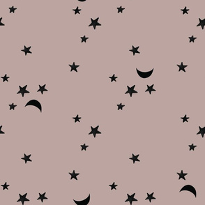 rotated mauve stars and moons