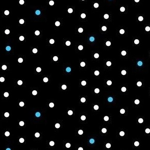 polka dots in black - robin blue