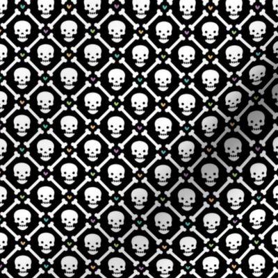 Cute Skulls and Bones - Multi, Small Scale