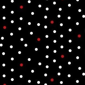 Polka dots in black - red