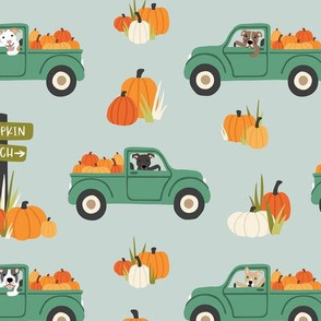Pumpkin Trucks and Dogs - Large Scale