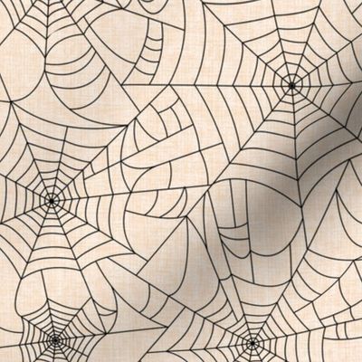 Spiderwebs - black on bone