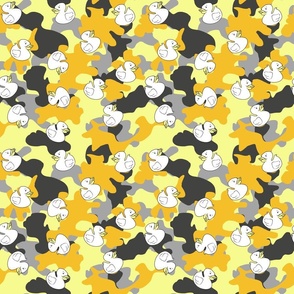 Ducks on yellow military background