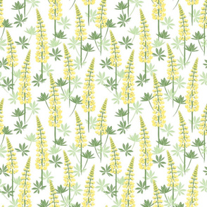 Lupine Fields - white yellow - small scale