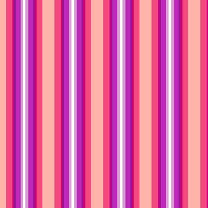 Pink  Salmon Deckchair Stripes
