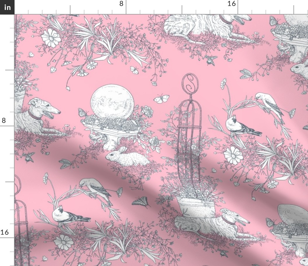 Pink and Gray Garden Toile Large ©2011 by Jane Walker