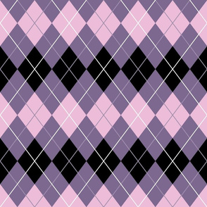 Black Purple Pink Argyle Pattern