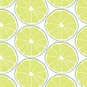 Half Lime Off White Background