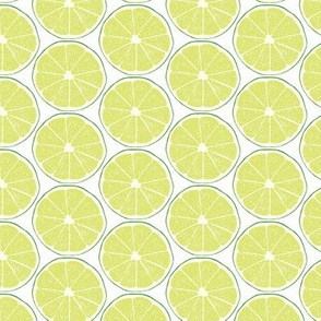 Half Lime Off White Background