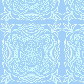 Tile drawing base pattern blue