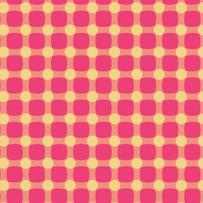 Gingham in Dark pink and Jasmine