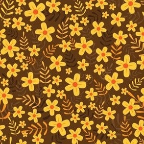 Scandi Flowers // Daisy Toss on Brown