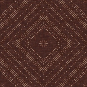 Tribal Diamand Geo - Brown and Rust