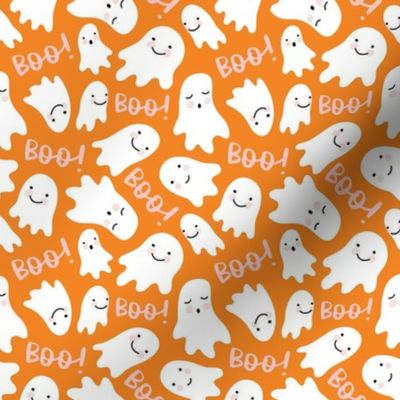 Cute Lil Ghosts - Orange and Pink, Medium Scale