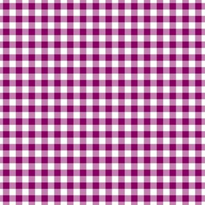 Small Gingham Pattern - Rich Plum and White