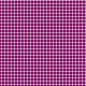 Small Grid  Pattern - Rich Plum and White