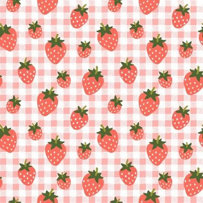 Strawberries on Berry Pink Gingham-small